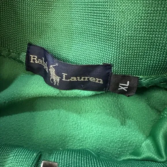 Vintage Ralph Lauren Rugby Jacket XL Green Full Zip Track Great Britain Champion - Picture 6 of 10